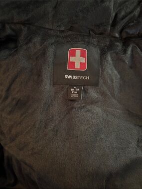 Swiss Tech Kids Black Puffer Jacket with Red Logo